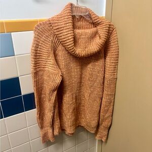 Free People Rust Cowl Neck Sweater